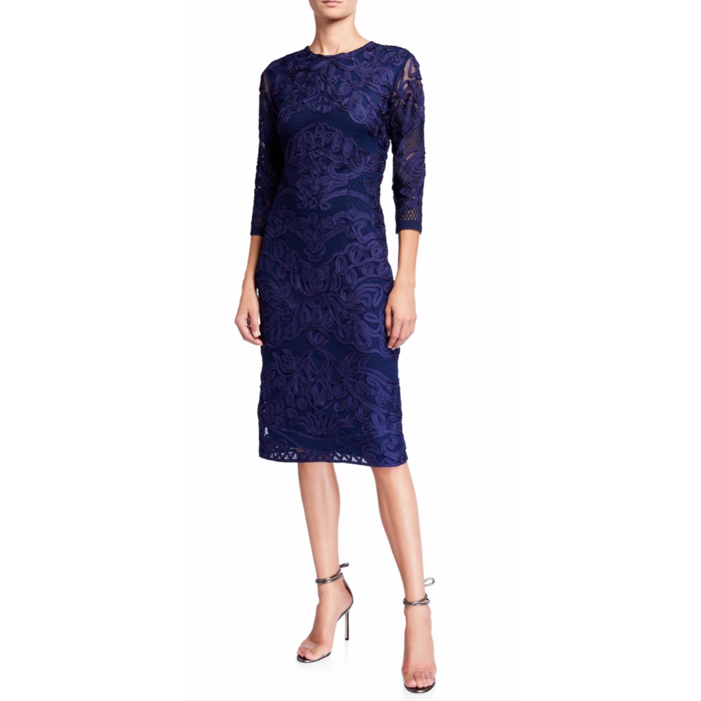 Js Collections Soutache Lace/Mesh Midi Dress Size 2